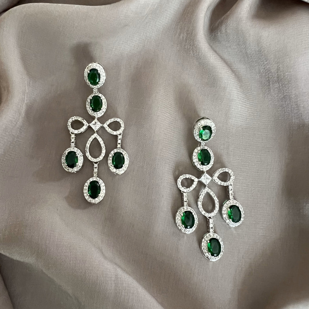 Tiya Emerald Diamond Earrings