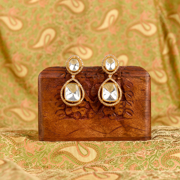 Ishani Moissanite Polki Earrings