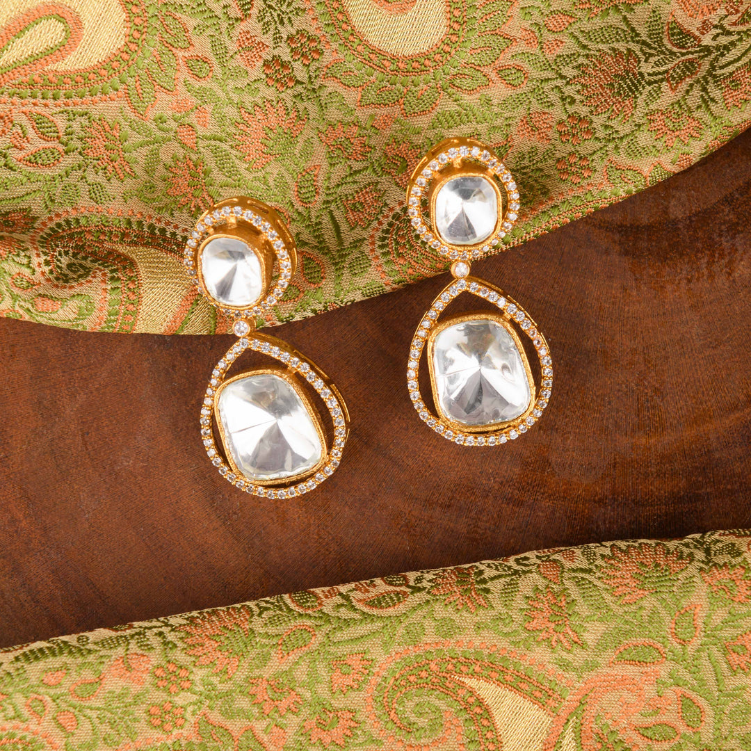 Ishani Moissanite Polki Earrings