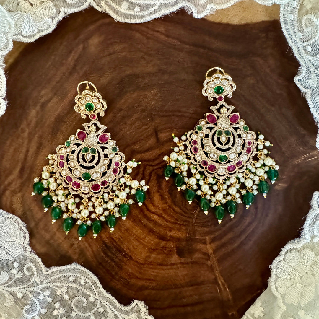 Namya Emerald and Ruby Chandbali