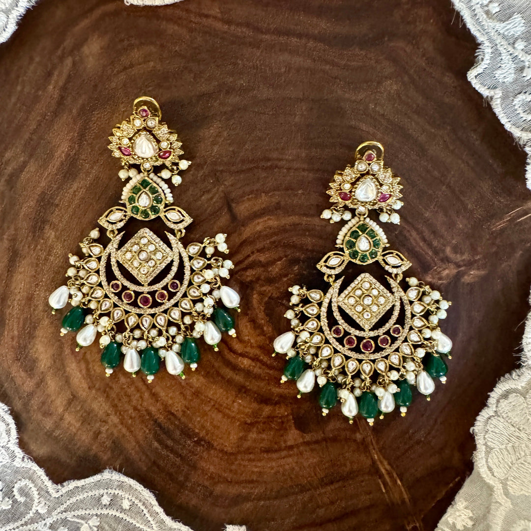 Ishita Emerald and Polki Chandbali