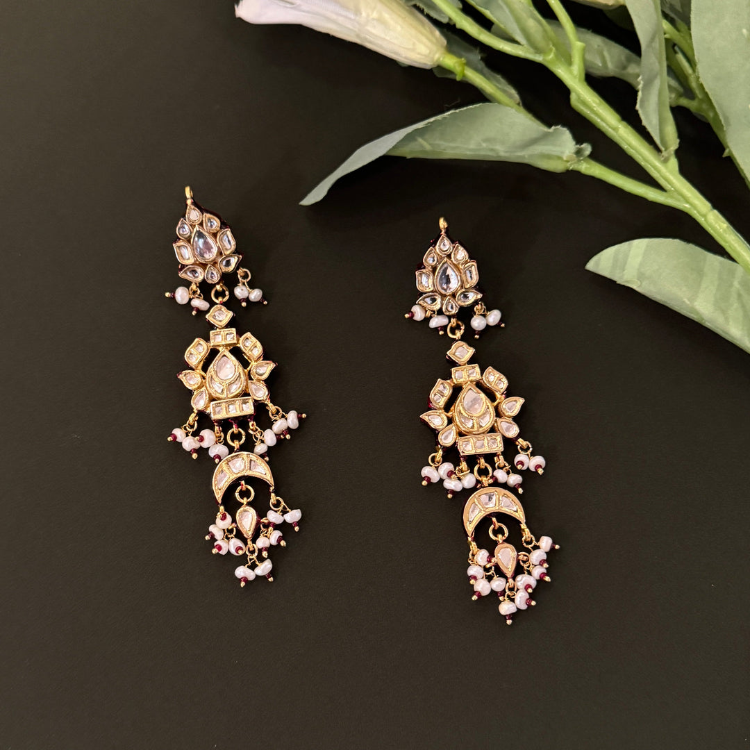 Shreya Pearl and Polki Earrings