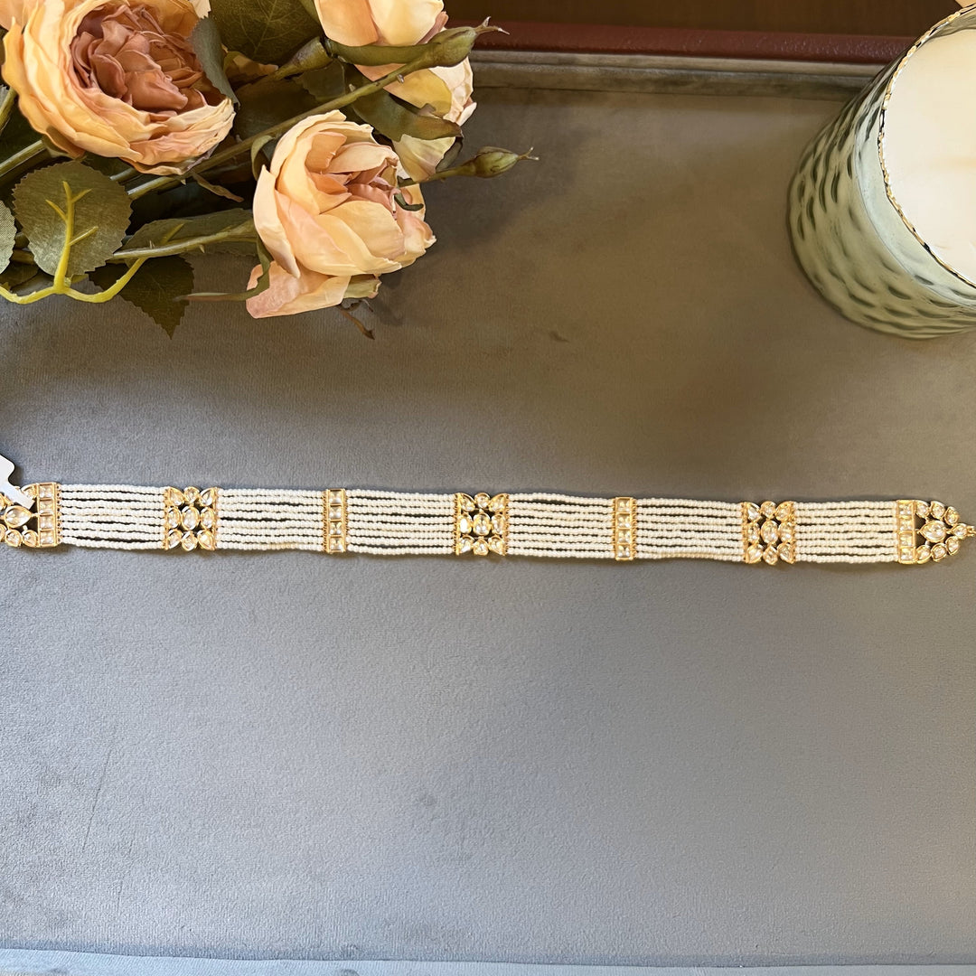 Sabeen Pearl and Polki Headband