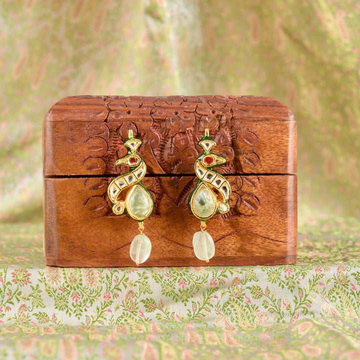 Ridhima Fluorite and Polki Pendant Set