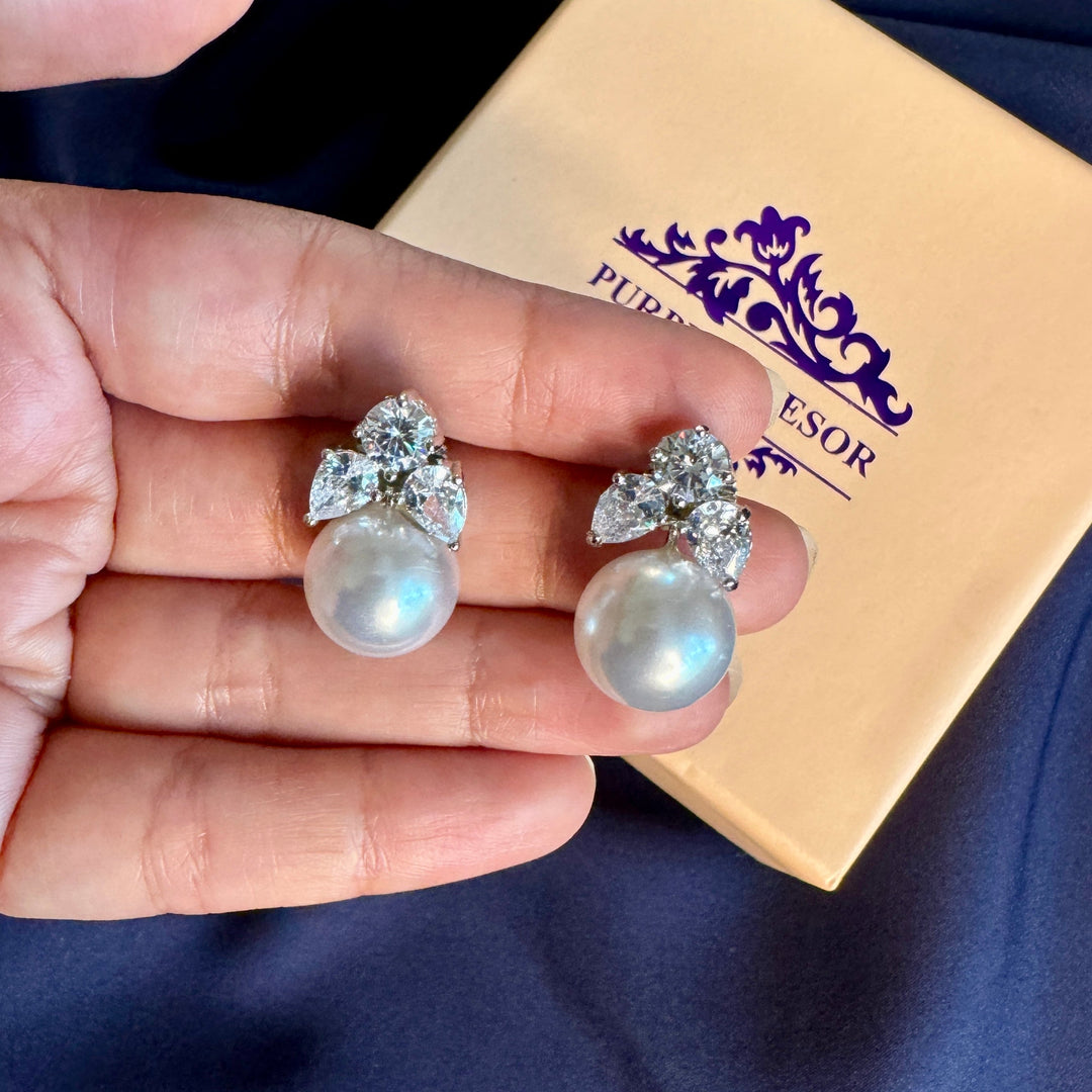 Eira Diamond and Pearl Studs