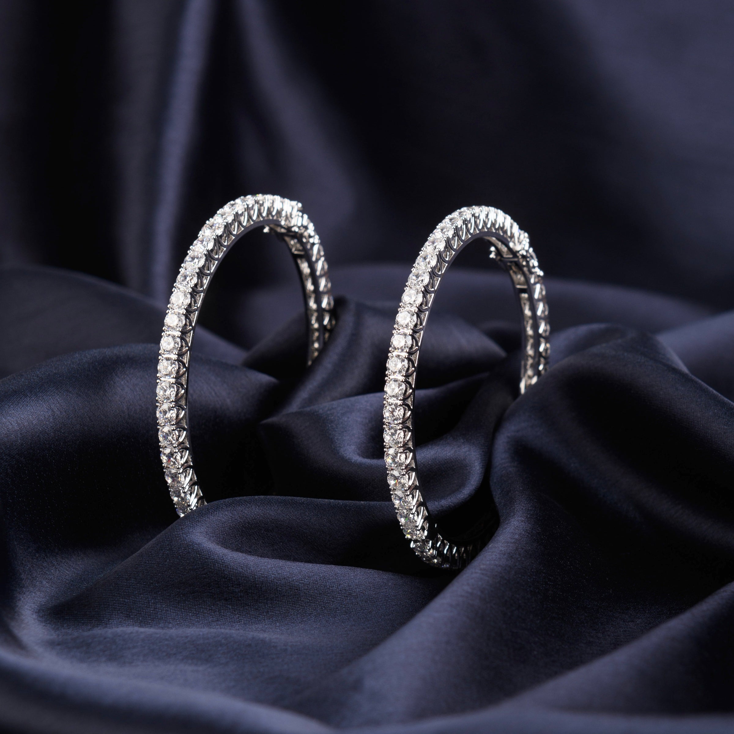 Single Line Diamond Bangles