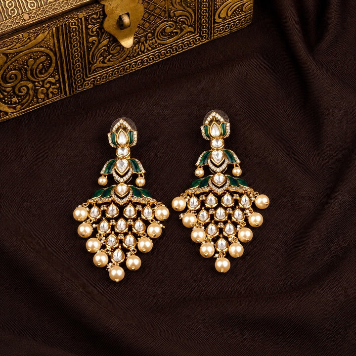 Inayat Polki and Pearl Earrings