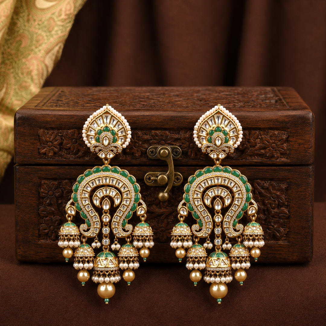 Suhana Polki and Pearl Earrings