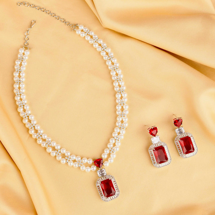 Aurelia Pearl and Diamond Necklace Set