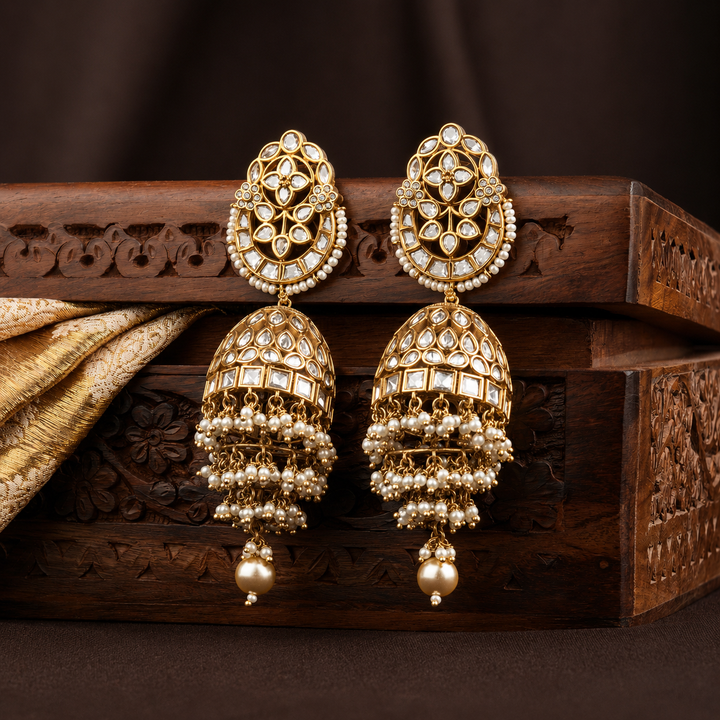 Aaisha Polki and Pearl Jhumkas