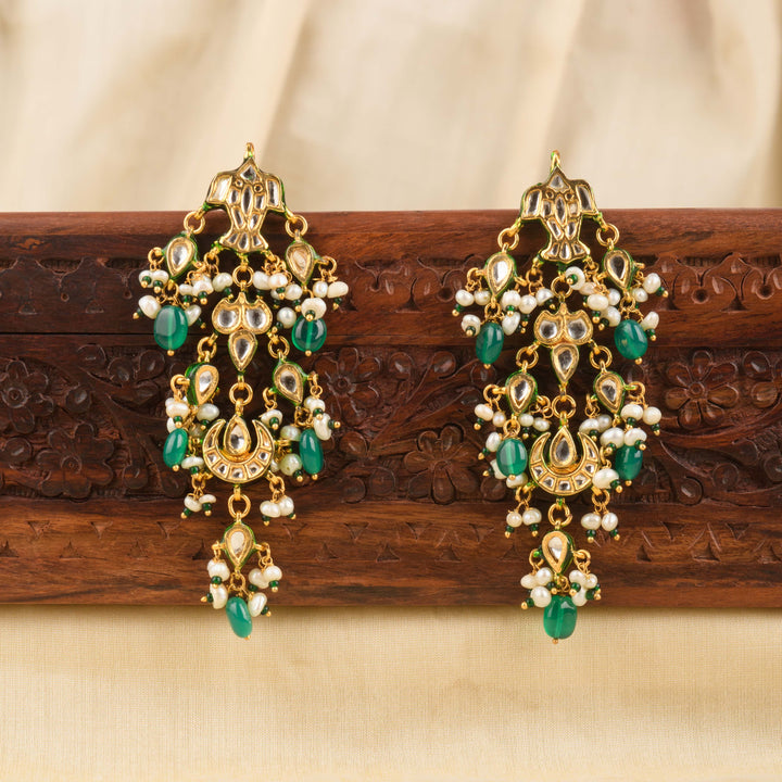 Reshma Pearl and Polki Earrings