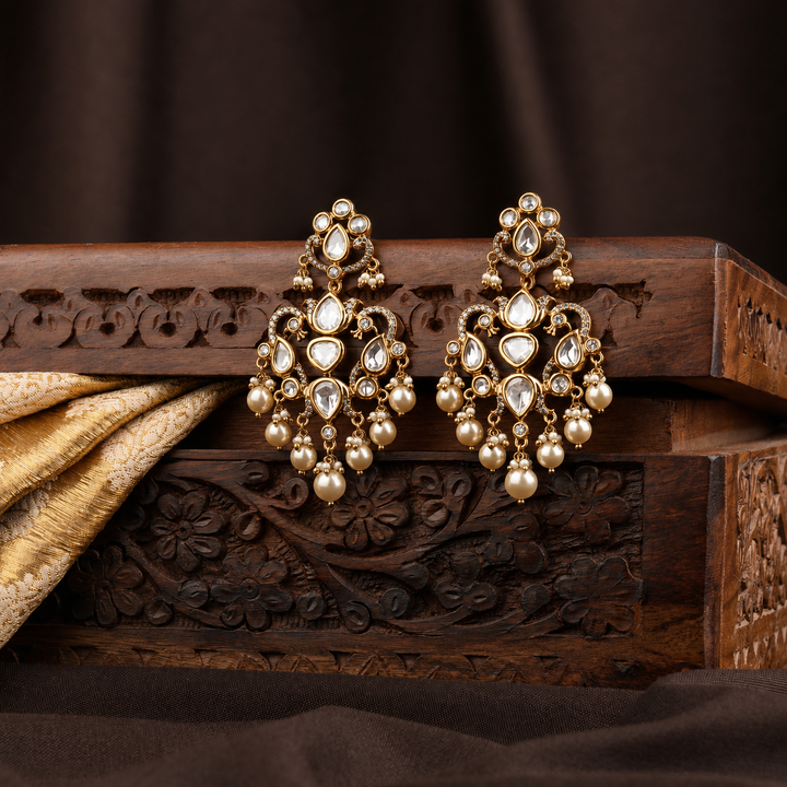 Milani Polki and Pearl Earrings