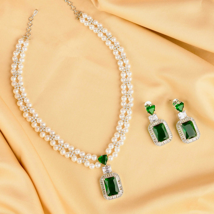 Aurelia Pearl and Diamond Necklace Set