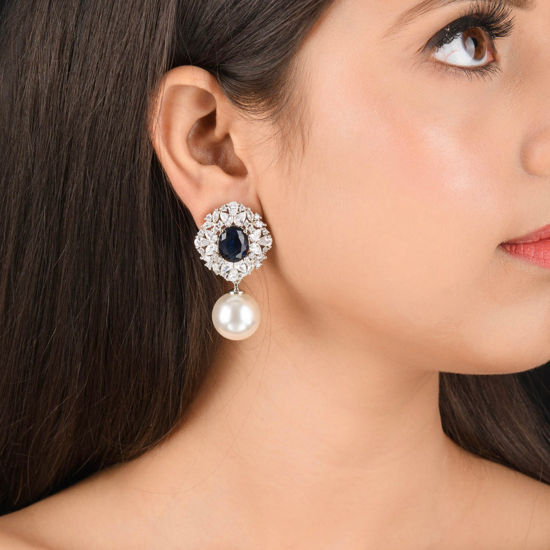 Eileen Diamond Pearl Earrings