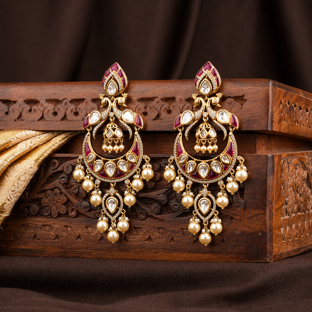Mayurika Polki and Pearl Chandbali