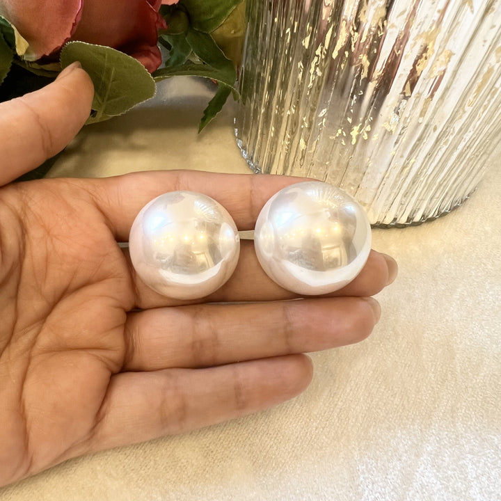 Half Moon 30 Mm Pearl Studs