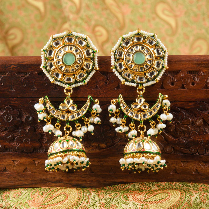 Aafiya Pearl And Polki Earrings