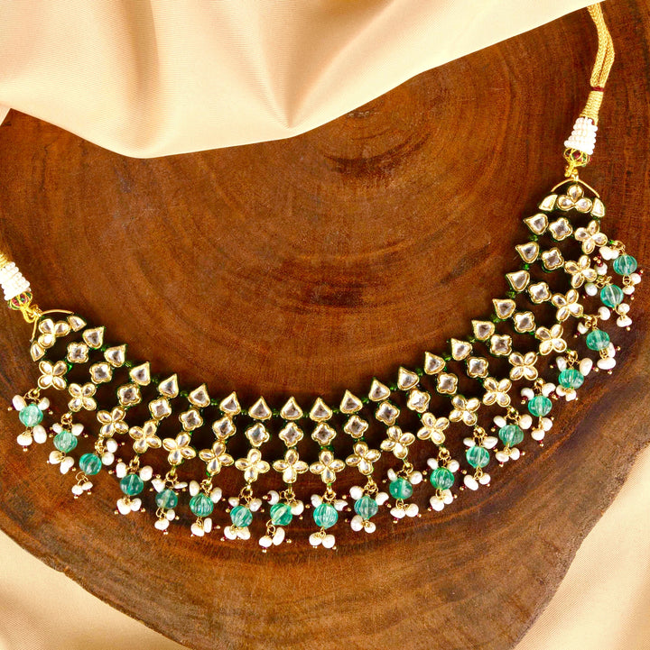 Akshaana Pearl And Polki Choker Set