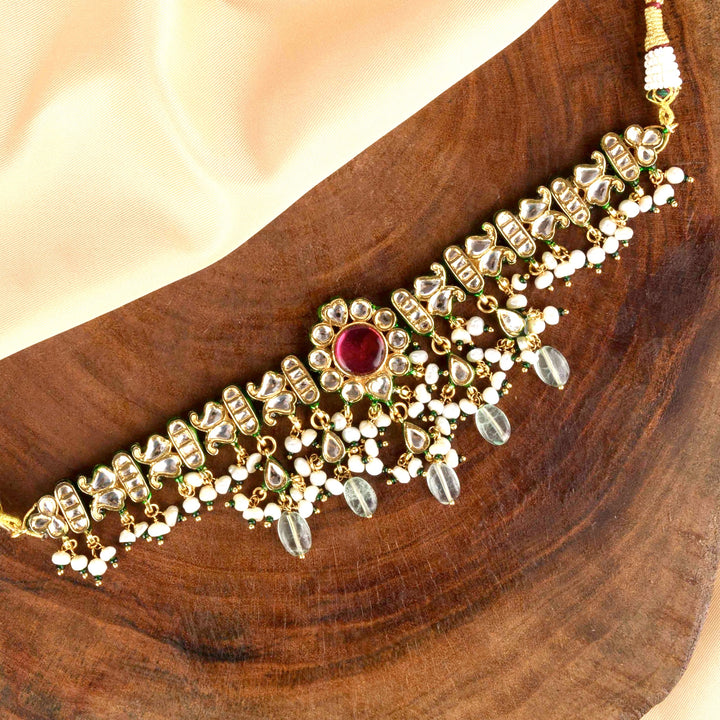 Udanya Pearl And Polki Choker Set