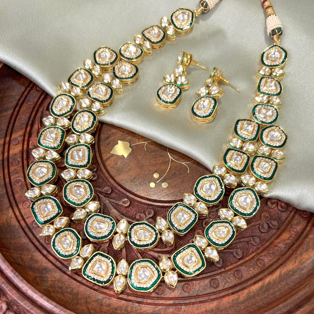 House of MISU in Ameena Polki Necklace Set