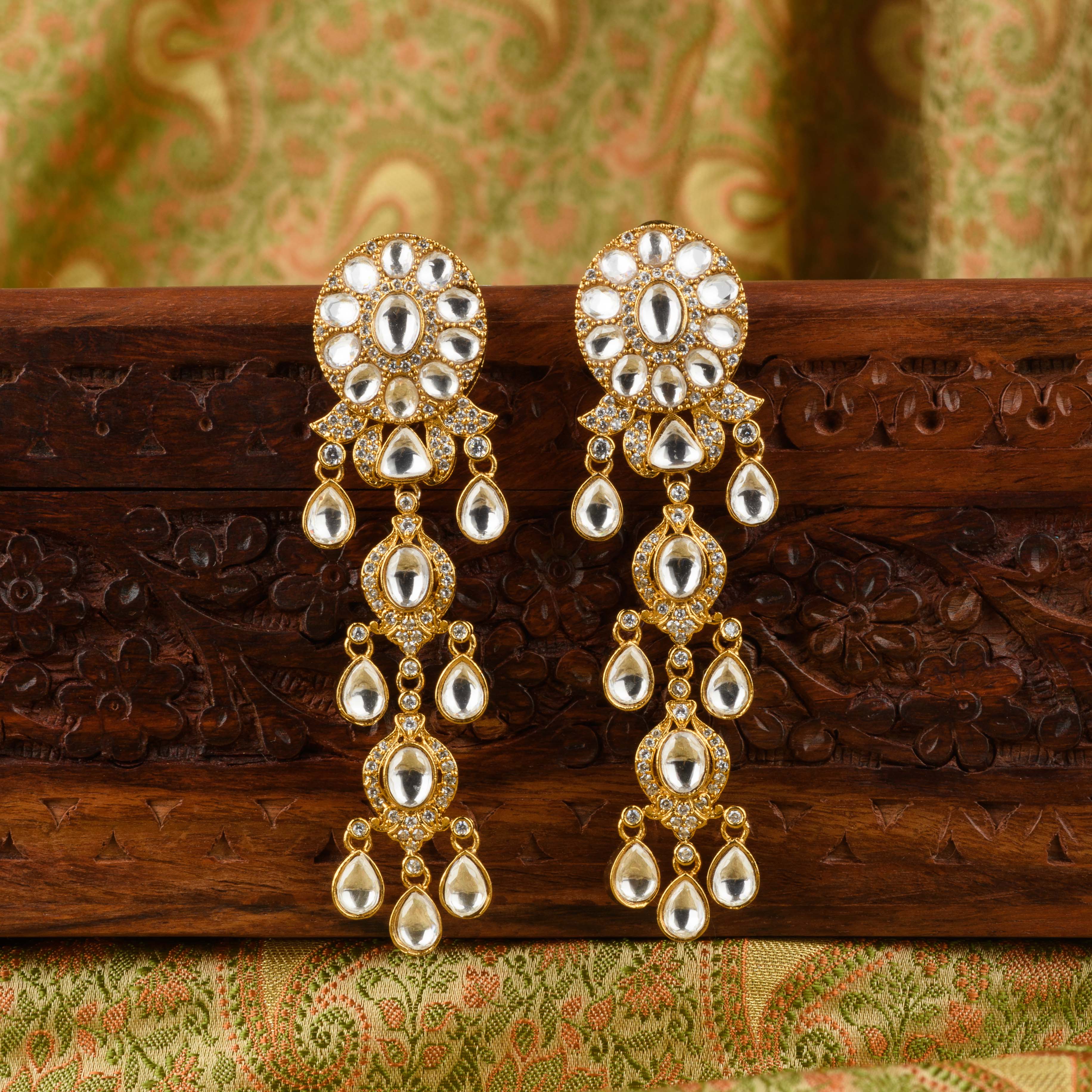 The pieces epitomise everything Indian Intricate Polki Earrings from  Totapari