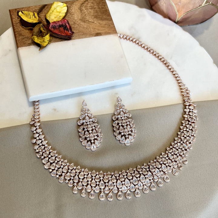 Camryn Rose Gold Diamond Necklace Set