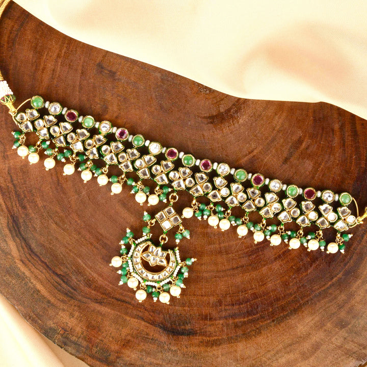 Akrithi Pearl And Polki Choker Set