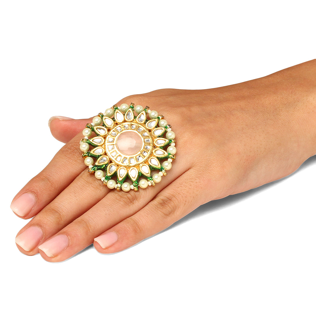 Amoli Polki and Pearl Ring