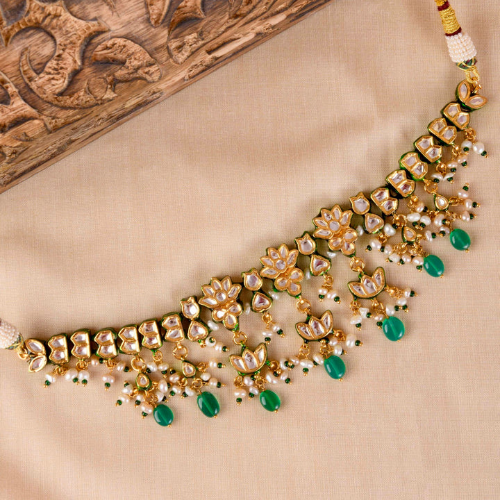 Nandika Emerald Polki Choker Set