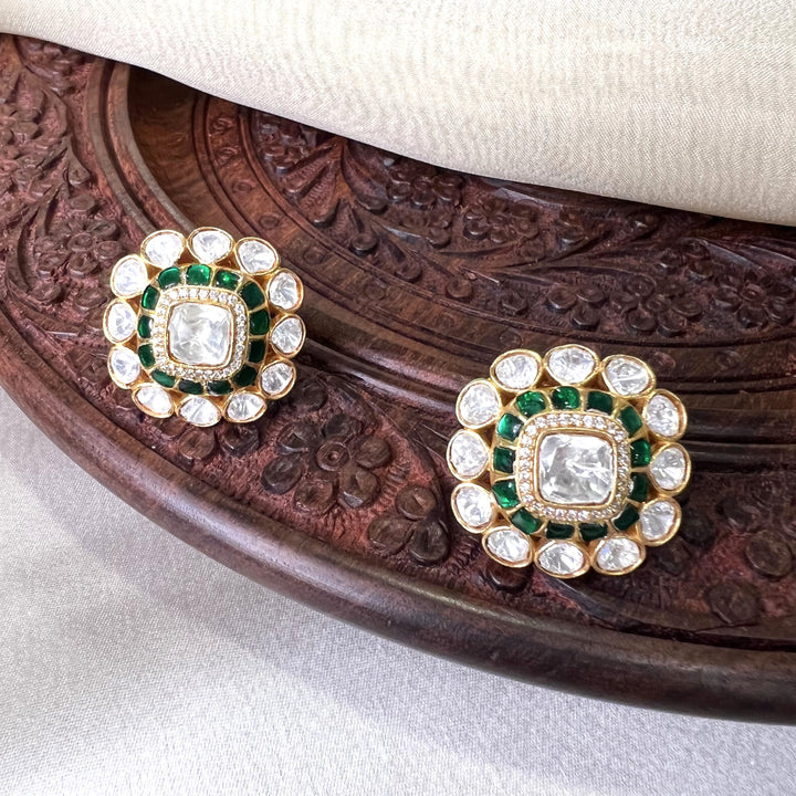 Firoza Polki Studs