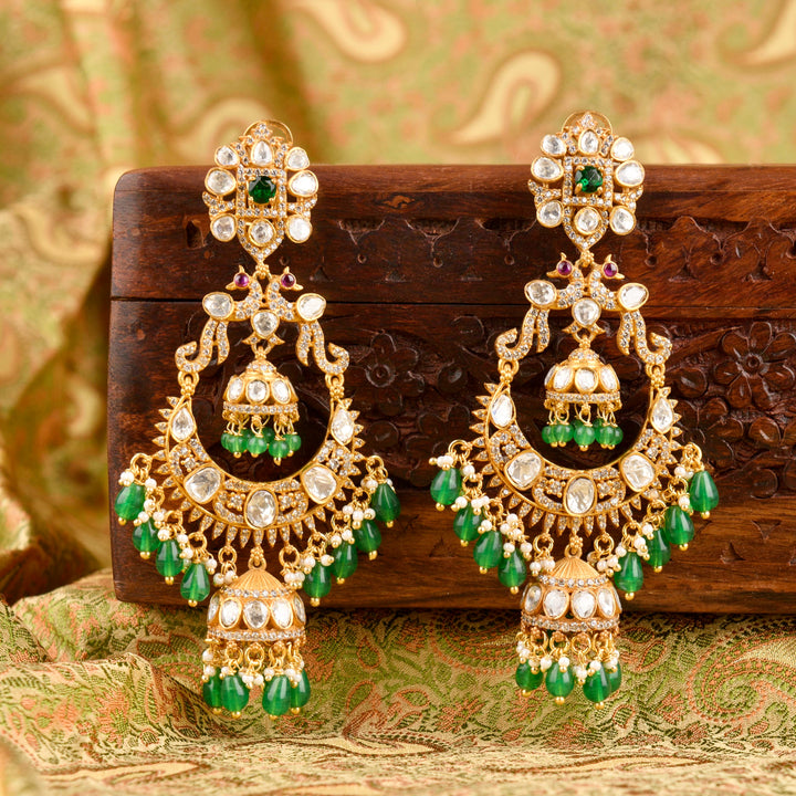 Aafsha Polki and Pearl Earrings