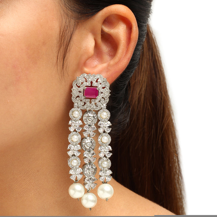 Liana Diamond and Pearl Earrings