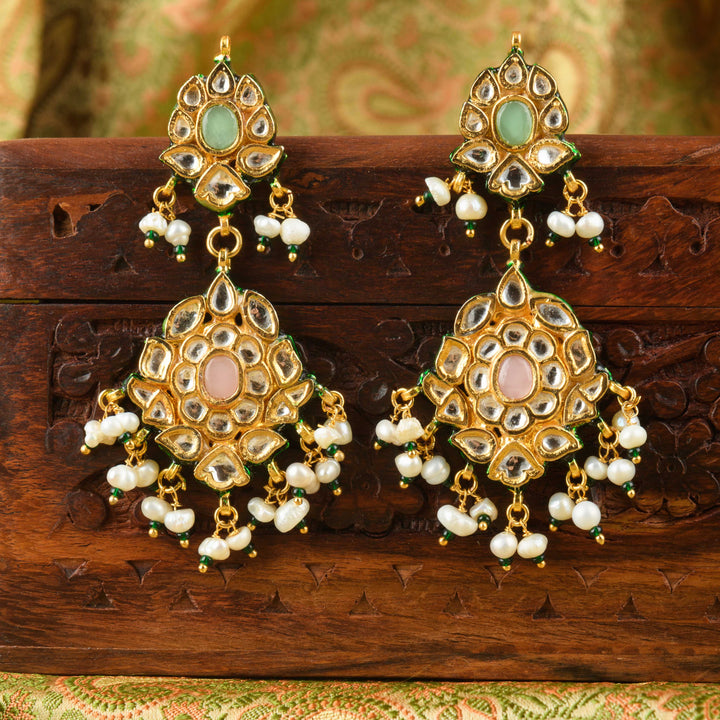 Gautami Pearl And Polki Earrings