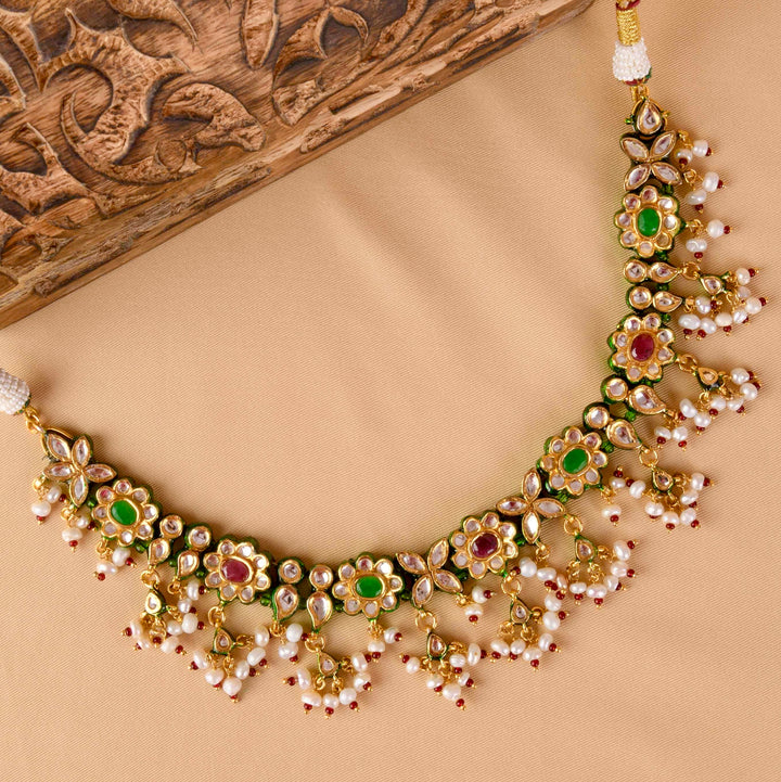 Ekanta Ruby And Emerald Choker Set