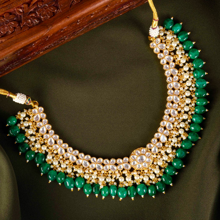 Namanshi Polki And Emerald Necklace Set