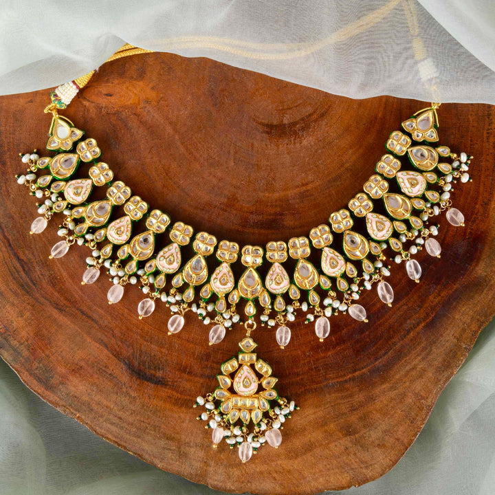 Devanshi Meenakari Pearl And Polki Necklace Set