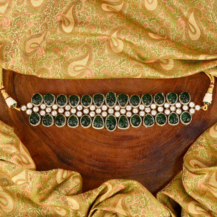 Kashvi Polki and Emerald Choker Set