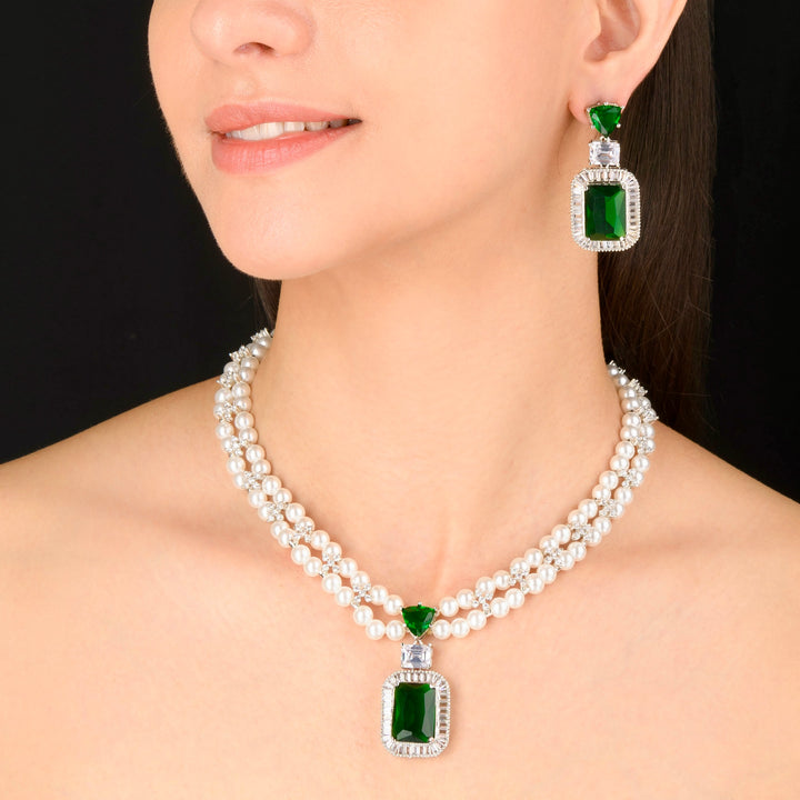 Aurelia Pearl and Diamond Necklace Set