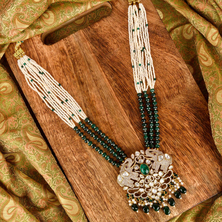 Tripti Pearl and Polki Necklace Set