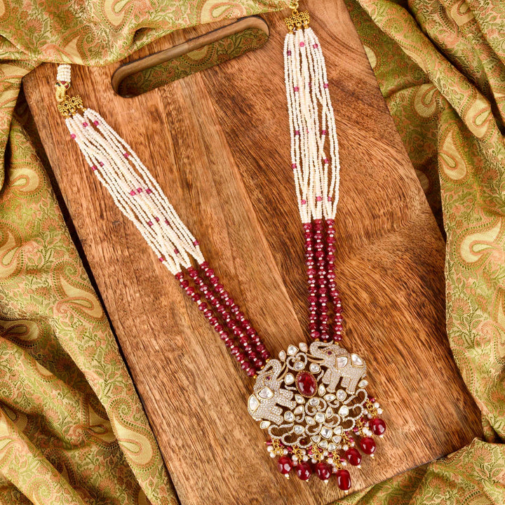 Tripti Pearl and Polki Necklace Set