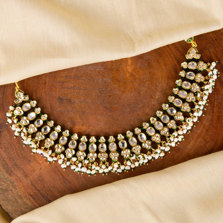 Amari Pearl and Polki Necklace Set