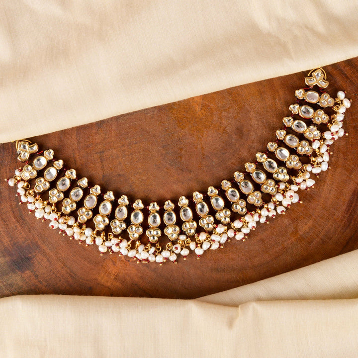 Amari Pearl and Polki Necklace Set