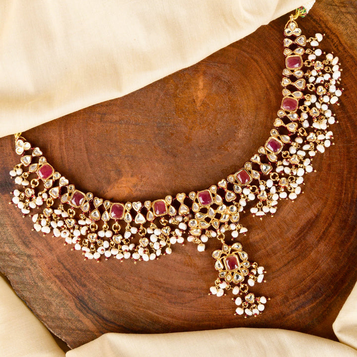 Tanisha Pearl and Polki Necklace Set