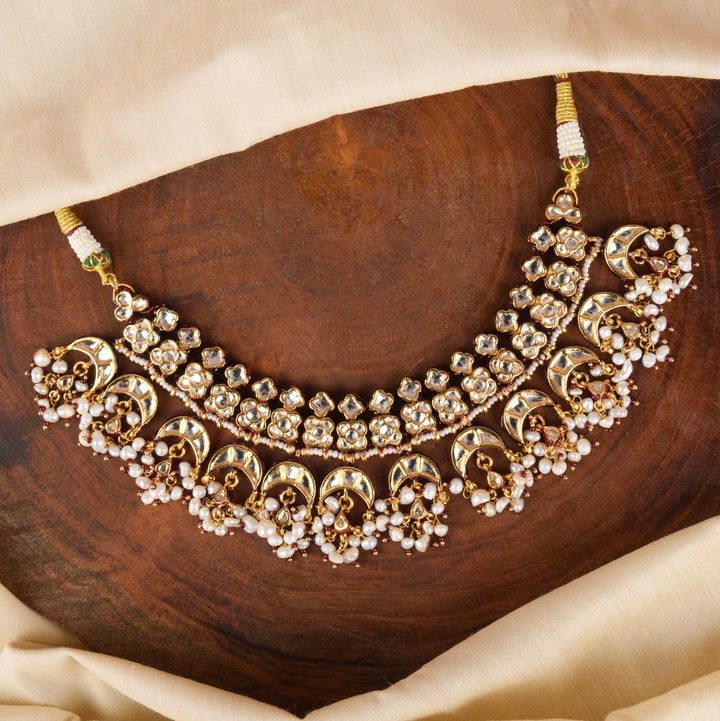 Ishya Pearl and Polki Necklace Set