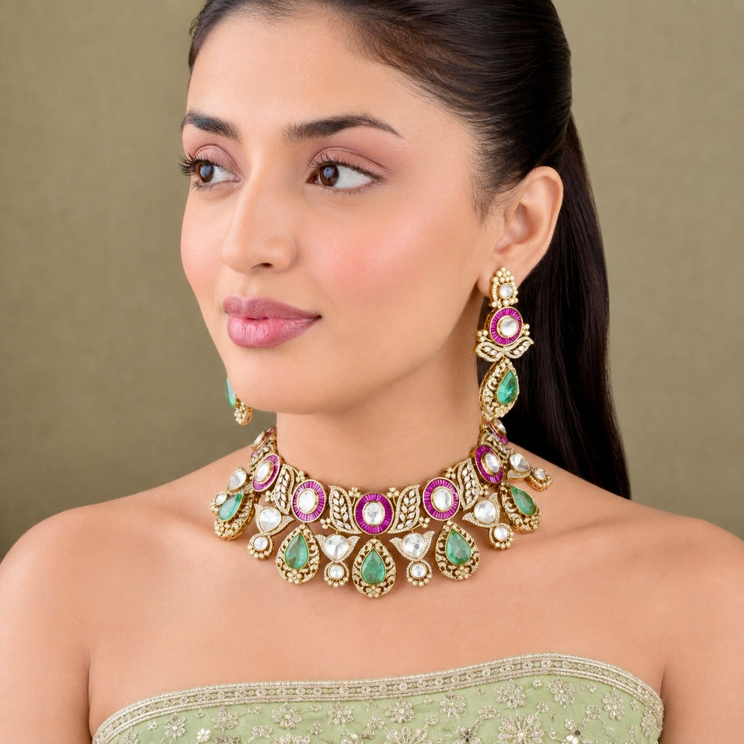 Raziya Polki Necklace Set