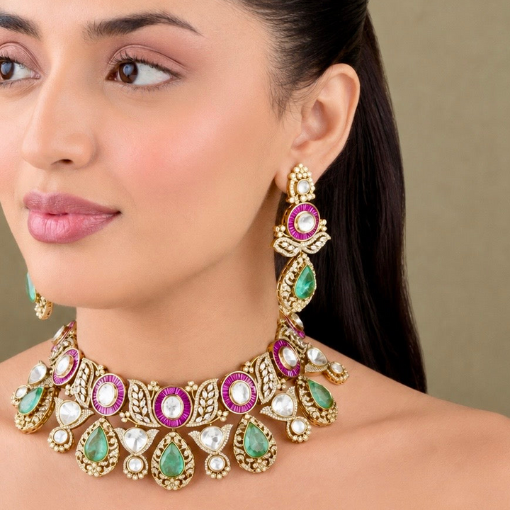 Raziya Polki Necklace Set