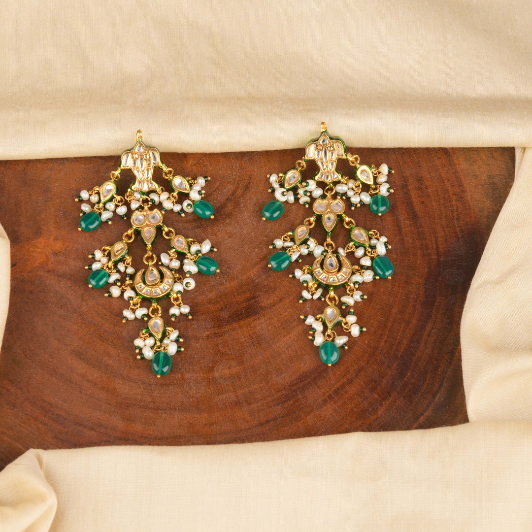 Reshma Pearl and Polki Earrings