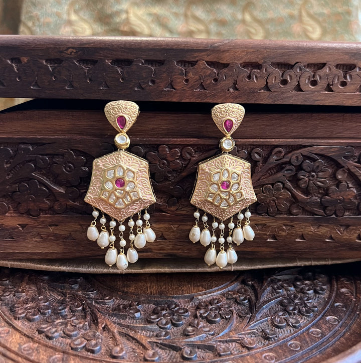 Urjika Enamel And Pearl Earrings