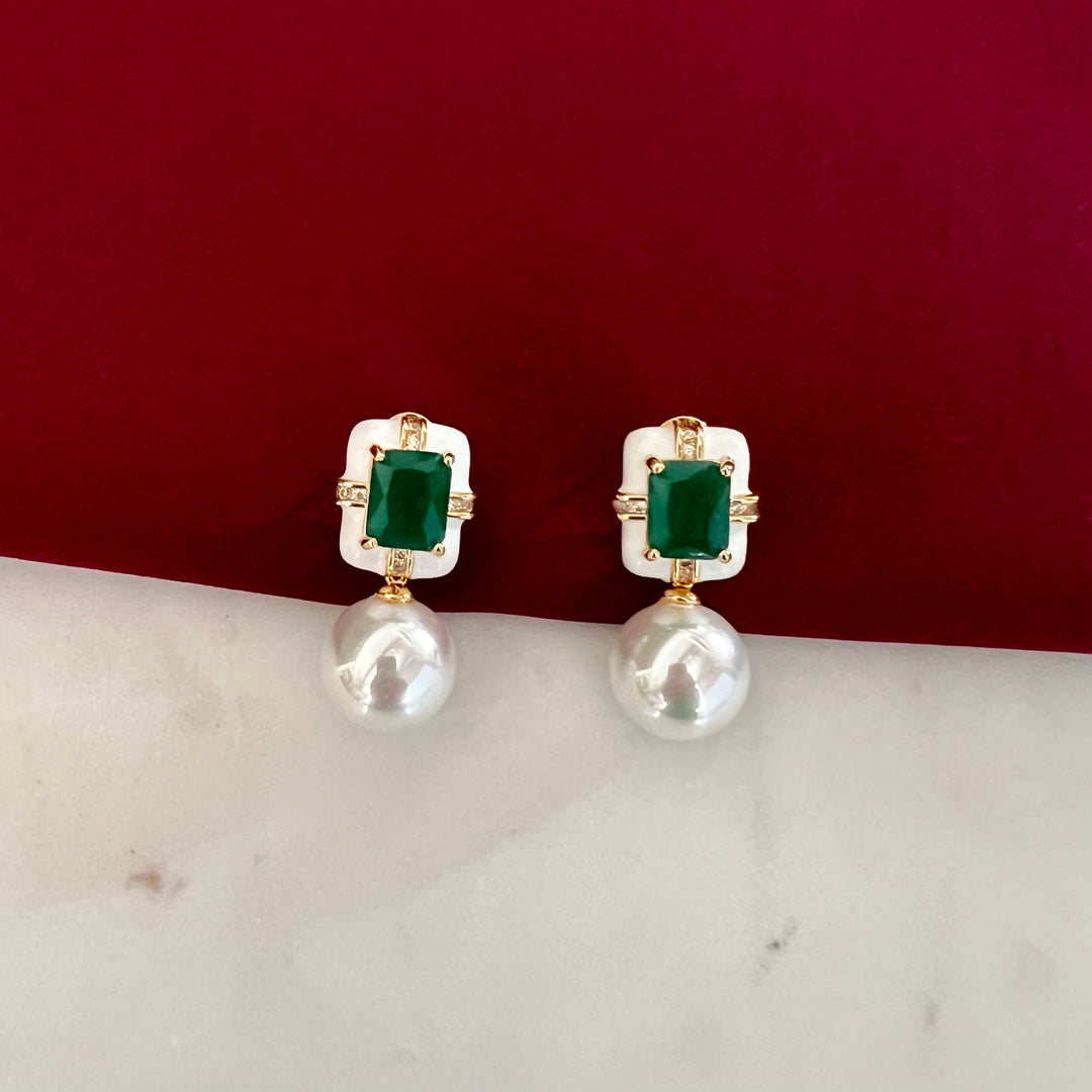 Dylan Enamel Pearl Studs