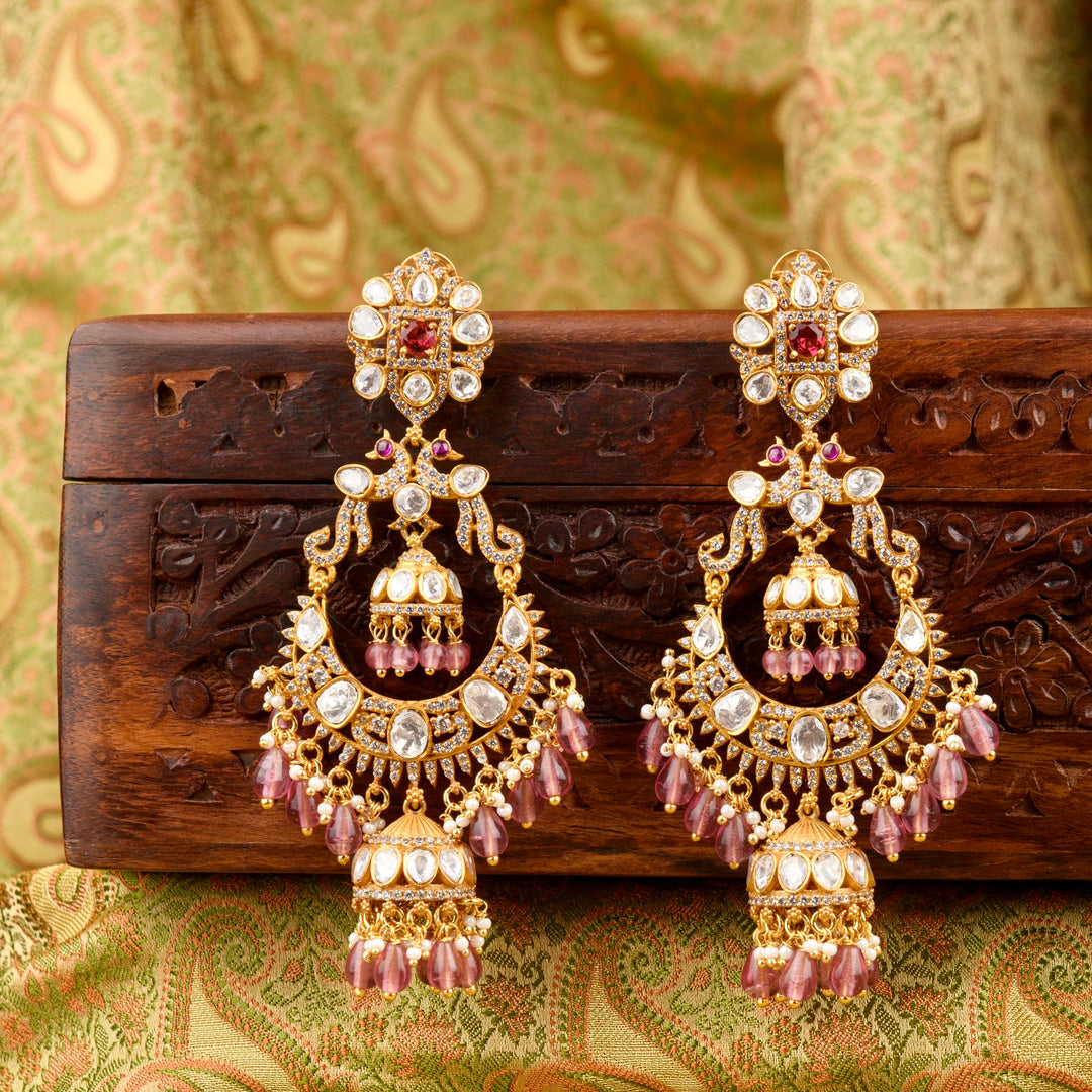 Aafsha Polki and Pearl Earrings